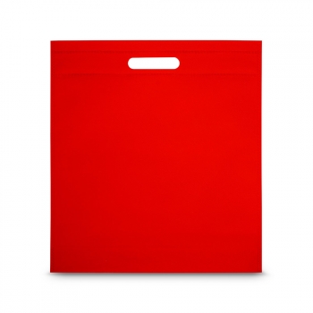 Non-woven bag with die-cut handles, Red
