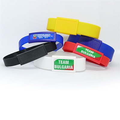 Silicone bracelets with promo patch