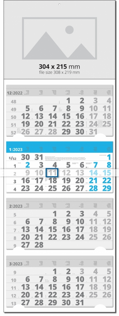 4 Month Calendar Universal Color Grey/Yellow