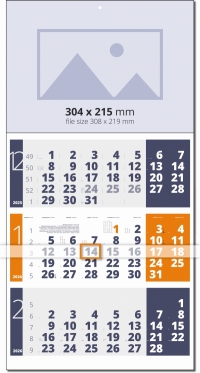 Calendar Light 3 Month Blue/Orange