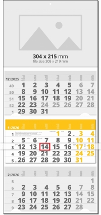 Calendar Universal Grey/Yellow