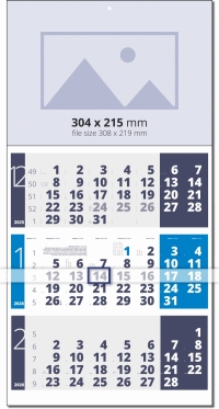 Calendar Light 3 month Blue/Light blue