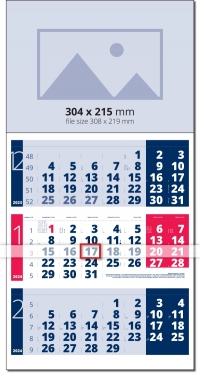Calendar Light 3 Month Blue / Red