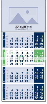 4 Month Calendar Light - Blue / Green