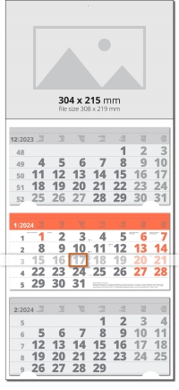 Calendar Universal Grey/Orange