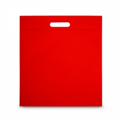 Non-woven bag with die-cut handles, Red