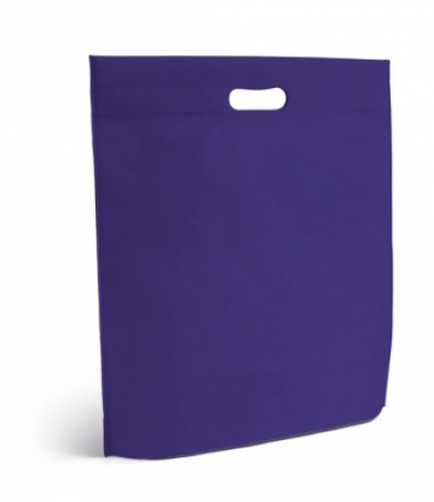 non-woven bag with die-cut handles, purple