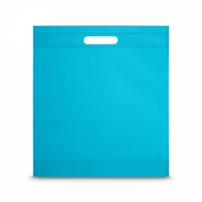 non-woven bag with die-cut handles, Light blue