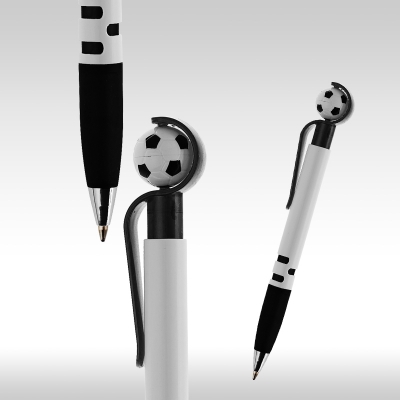 футболна химикалка бяло с черно