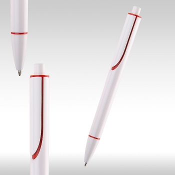 Химикалка CLEAR бяла с червено