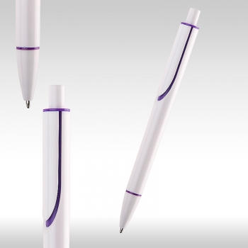 Химикалка CLEAR бяла с лилаво