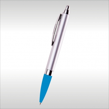 Пластмасова химикалка Сребро/светло синьо