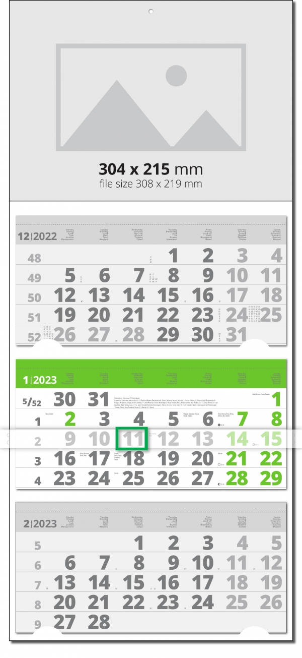 Calendar Universal Grey/Green