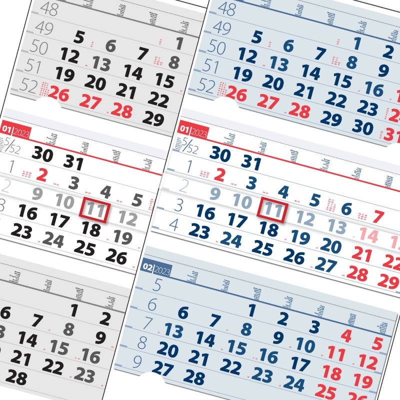 3-months calendar to fold Elite-Maxi