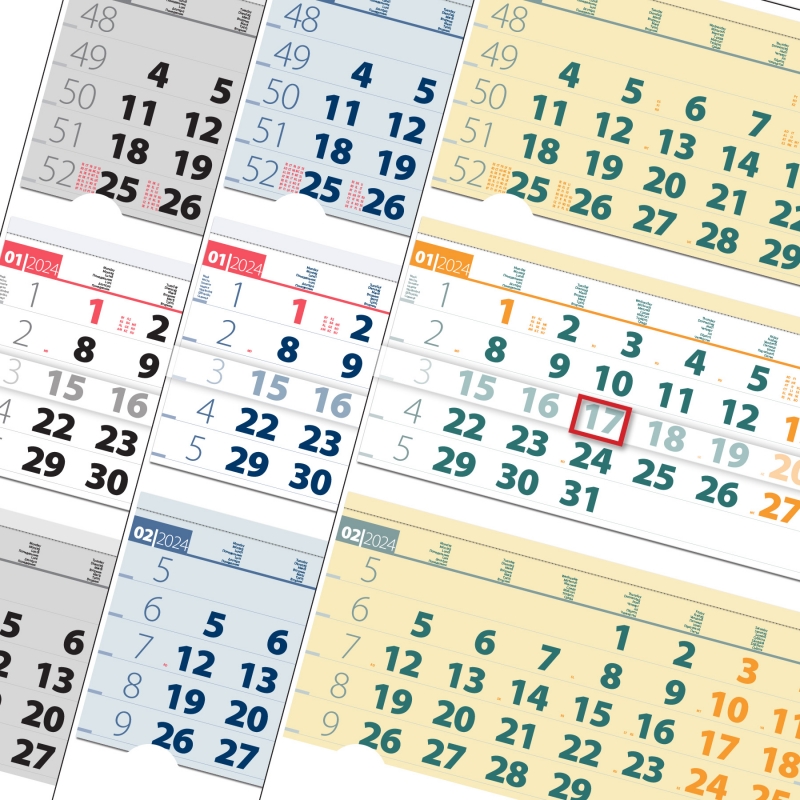 3-months calendar to fold Elite-Maxi