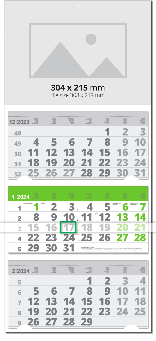 Calendar Universal Grey/Green