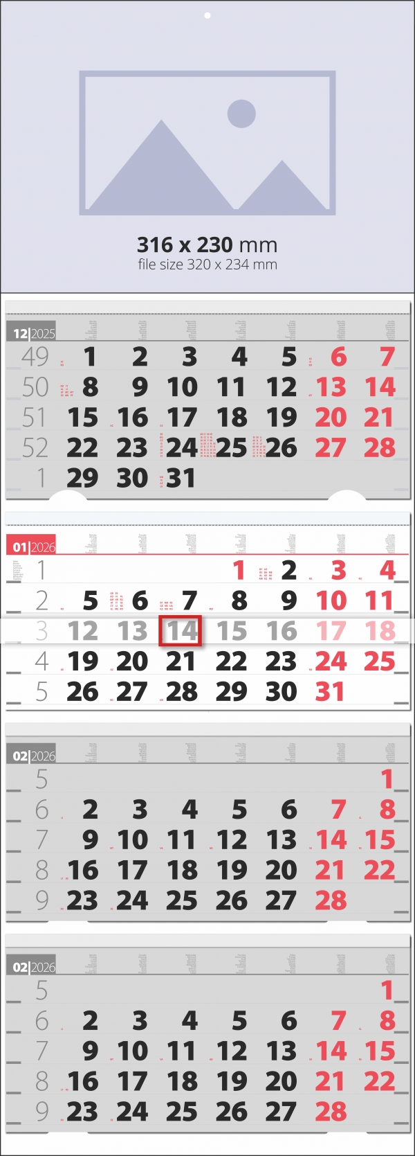 4 Month Calendar Elite Black