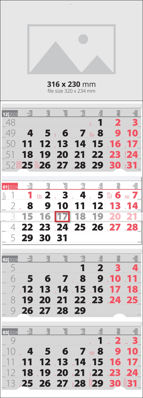4 Month Calendar Elite Black