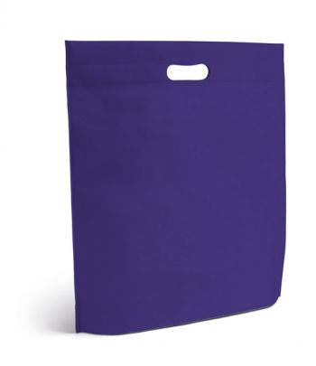 non-woven bag with die-cut handles, purple