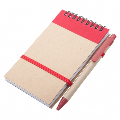Eco notebook B7 with pen RED