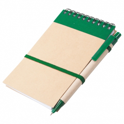 Eco notebook B7 with pen Green