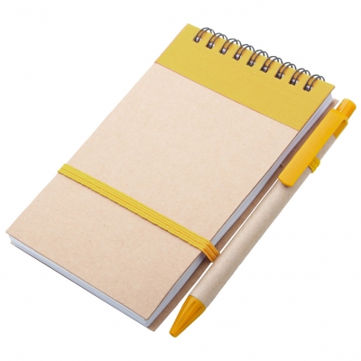 Eco notebook B7 with pen Yellow