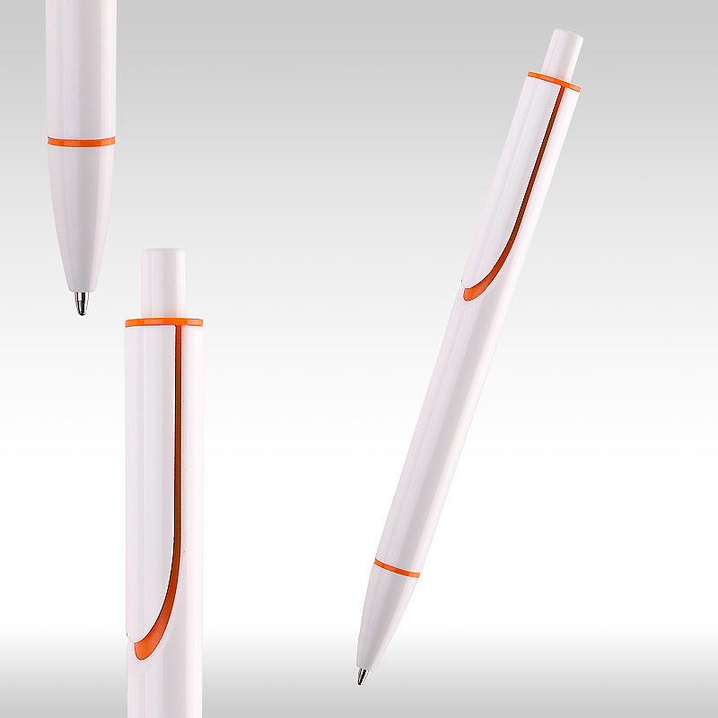 Химикалки CLEAR бяла с оранж